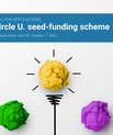 A graphic element showing seed funding call