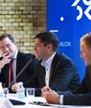 EU's udvidelse var mandag til debat på Aarhus Universitet. Europaminister Nicolai Wammen debatterede med de to EU-eksperter fra Aarhus Universitet Philipp Schröder (i midten) og Derek Beach (th.) Foto: Anders Trærup/AU Kommunikation