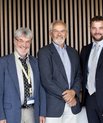 "God forskningsinfrastruktur er for en forsker, hvad en vej er for en bil," udtalte Uddannelsesminister Morten Østergaard blandt andet ved åbningen af DIGHUMLAB. Fra venstre ses Jens Erik Mogensen, prodekan KU; Lone Dirckinck-Holmfeld, dekan AAU; Flemmi
