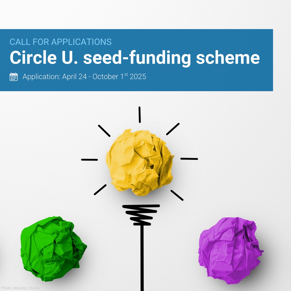 A graphic element showing seed funding call